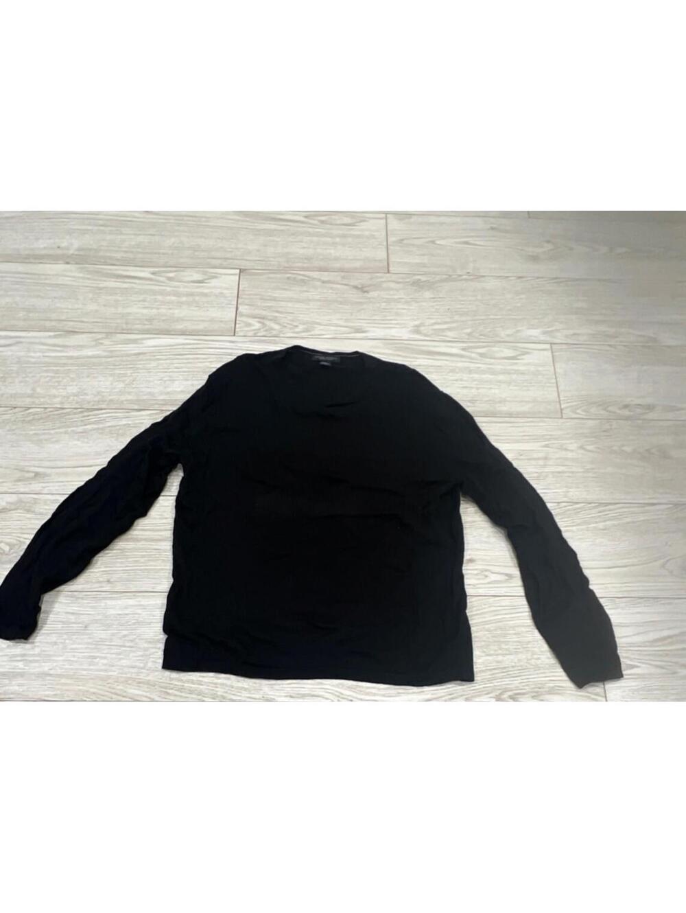 Banana Republic Men's Black Cotton Blend Solid Crewneck Sweater SIZE L